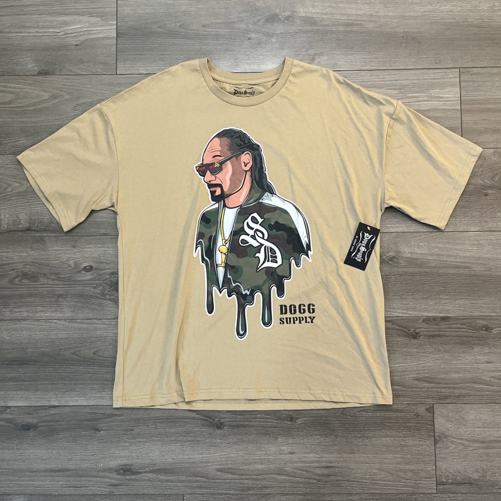 Dogg Supply Snoop Dogg Mens XL T Shirt Khaki NWT Short Sleeve